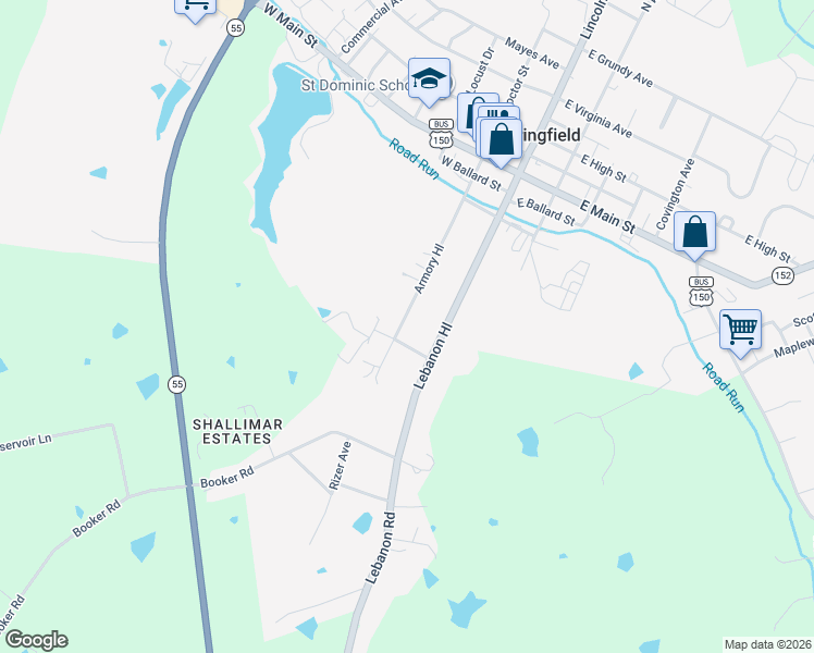 map of restaurants, bars, coffee shops, grocery stores, and more near 202 Ball Street in Springfield