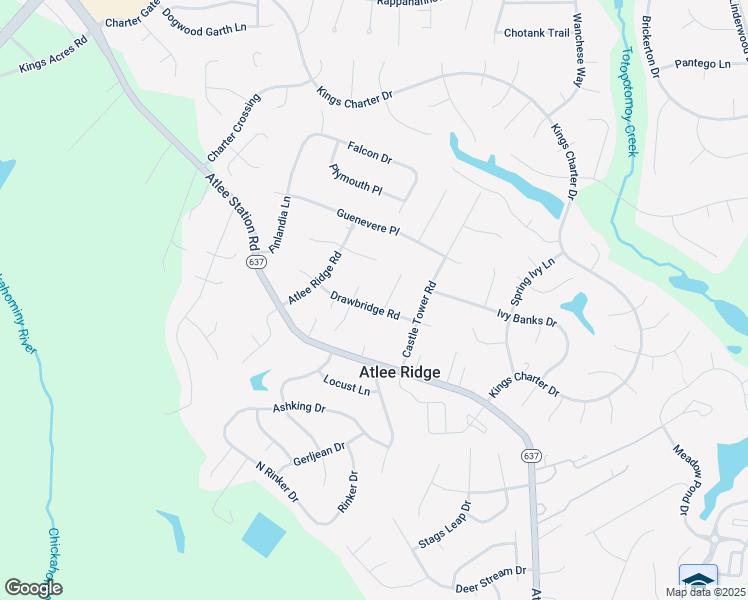 map of restaurants, bars, coffee shops, grocery stores, and more near 9322 Drawbridge Road in Mechanicsville