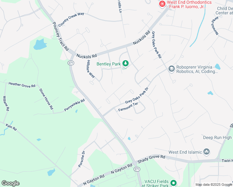 map of restaurants, bars, coffee shops, grocery stores, and more near 12029 Blairmont Court in Glen Allen