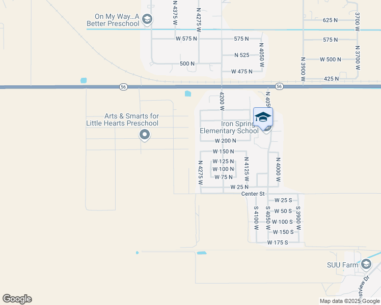 map of restaurants, bars, coffee shops, grocery stores, and more near 123 North 4275 West in Cedar City