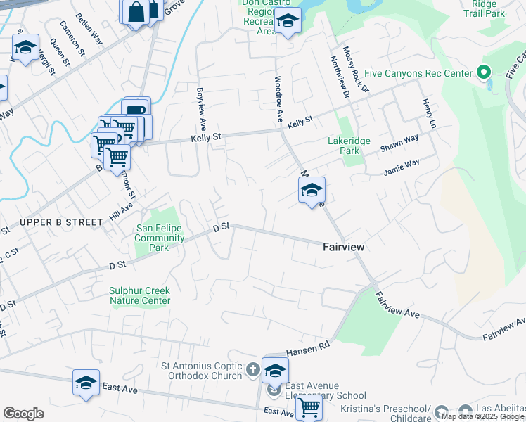 map of restaurants, bars, coffee shops, grocery stores, and more near in Fairview