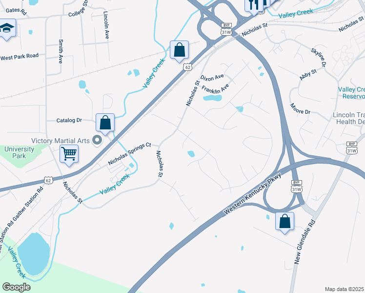 map of restaurants, bars, coffee shops, grocery stores, and more near 617 Autumn Ridge Drive in Elizabethtown