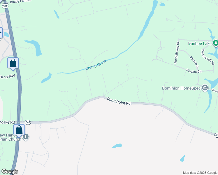 map of restaurants, bars, coffee shops, grocery stores, and more near 10472 Quail Haven Lane in Mechanicsville