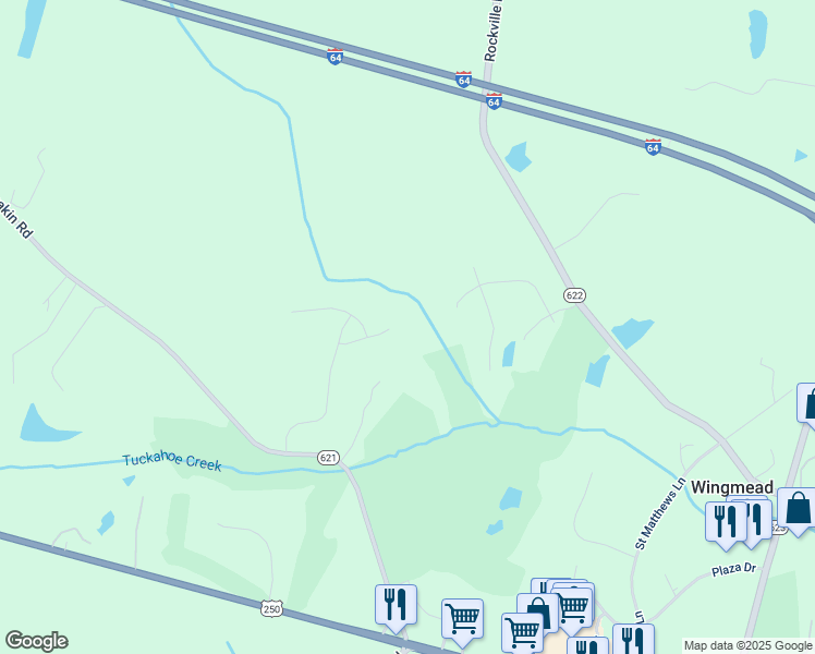 map of restaurants, bars, coffee shops, grocery stores, and more near 2102 Rockville Road in Rockville