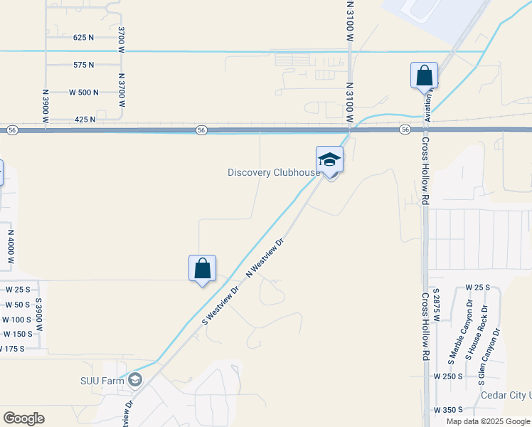 map of restaurants, bars, coffee shops, grocery stores, and more near 226 North 3325 West in Cedar City