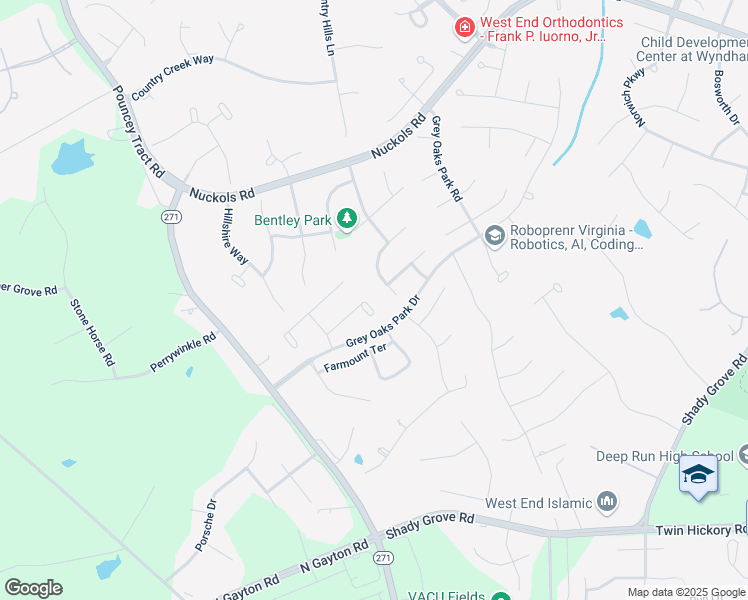 map of restaurants, bars, coffee shops, grocery stores, and more near 11912 Blairmont Place in Glen Allen