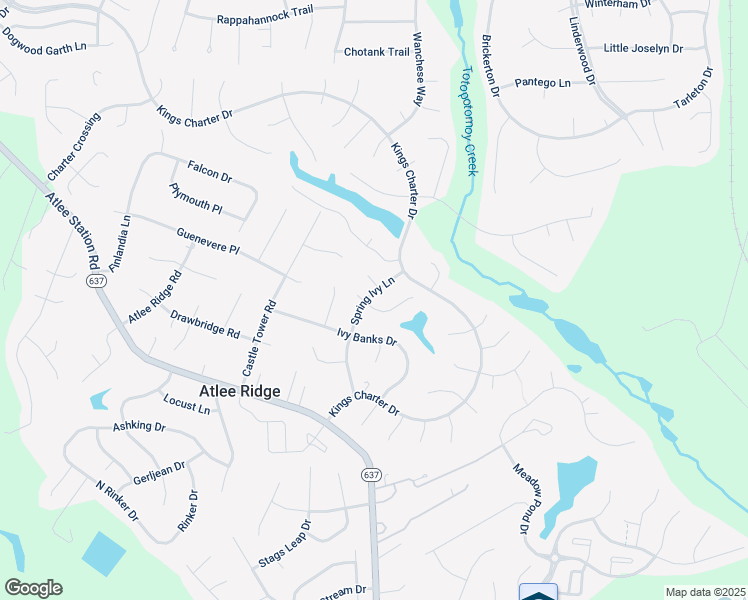 map of restaurants, bars, coffee shops, grocery stores, and more near 10176 Spring Ivy Lane in Mechanicsville