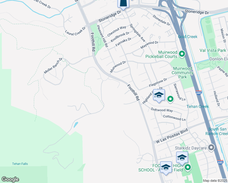 map of restaurants, bars, coffee shops, grocery stores, and more near 8093 Bethel Lane in Pleasanton