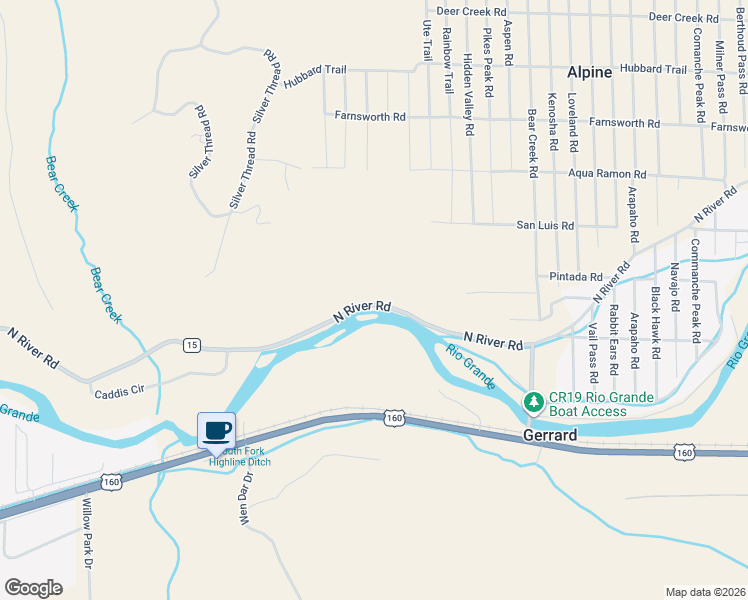 map of restaurants, bars, coffee shops, grocery stores, and more near 11 Cactus Road in South Fork