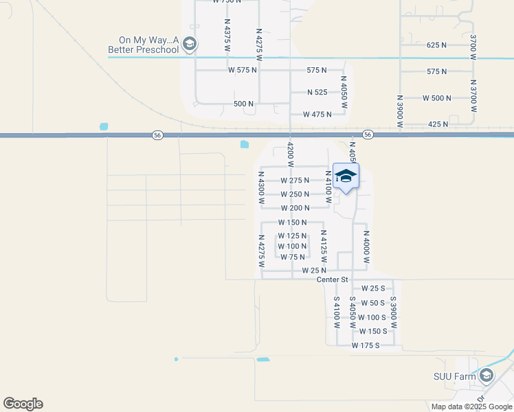 map of restaurants, bars, coffee shops, grocery stores, and more near 201 North 4300 West in Cedar City