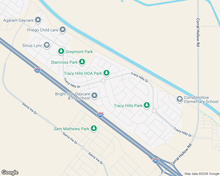 map of restaurants, bars, coffee shops, grocery stores, and more near 6785 Paseo Street in Tracy