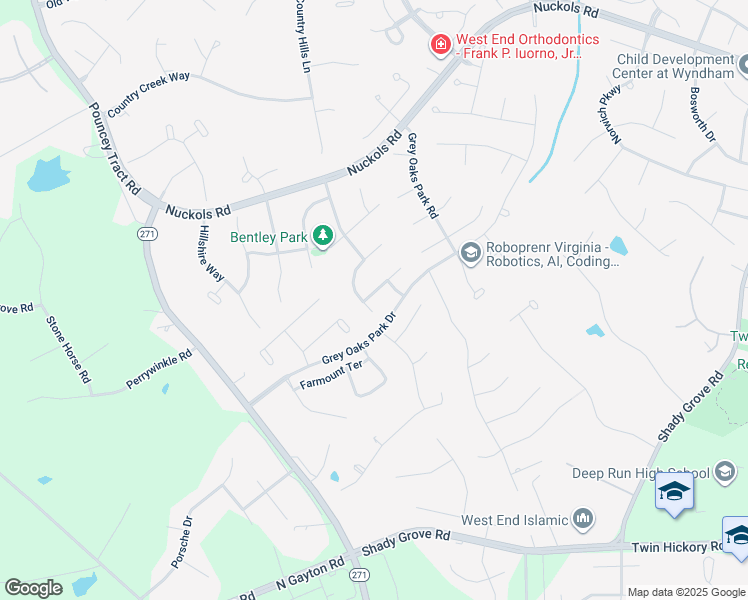 map of restaurants, bars, coffee shops, grocery stores, and more near 12049 Stonewick Place in Glen Allen