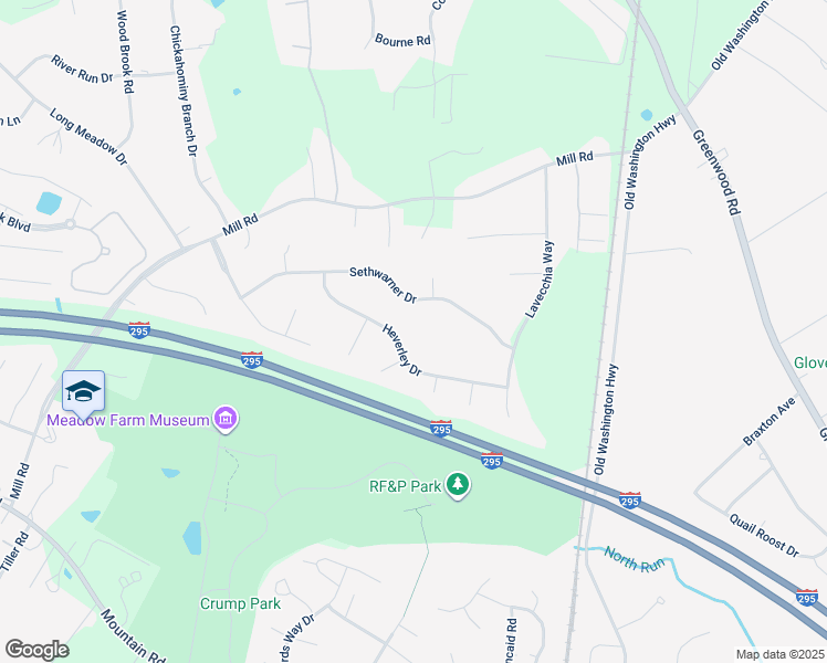 map of restaurants, bars, coffee shops, grocery stores, and more near 3740 Heverley Drive in Glen Allen