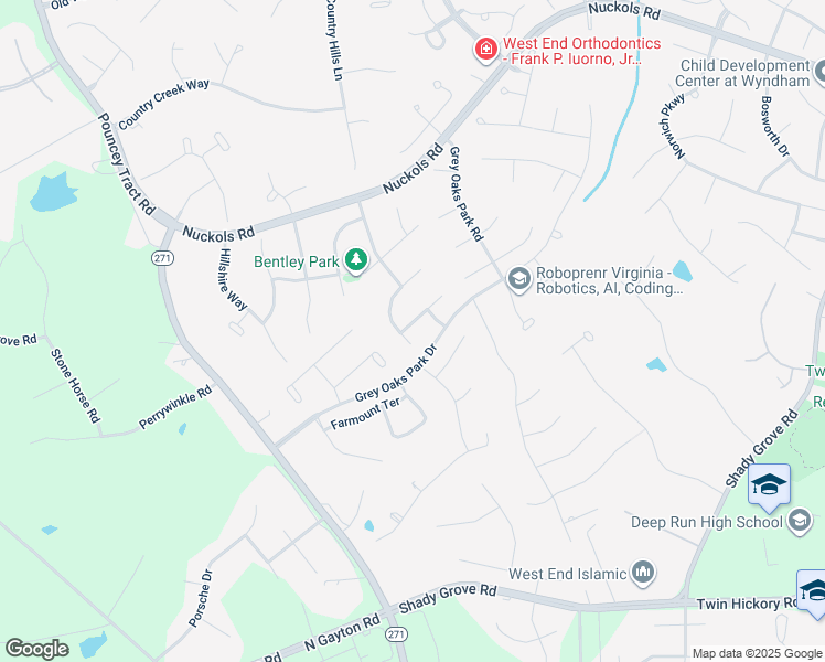 map of restaurants, bars, coffee shops, grocery stores, and more near 12049 Stonewick Place in Glen Allen