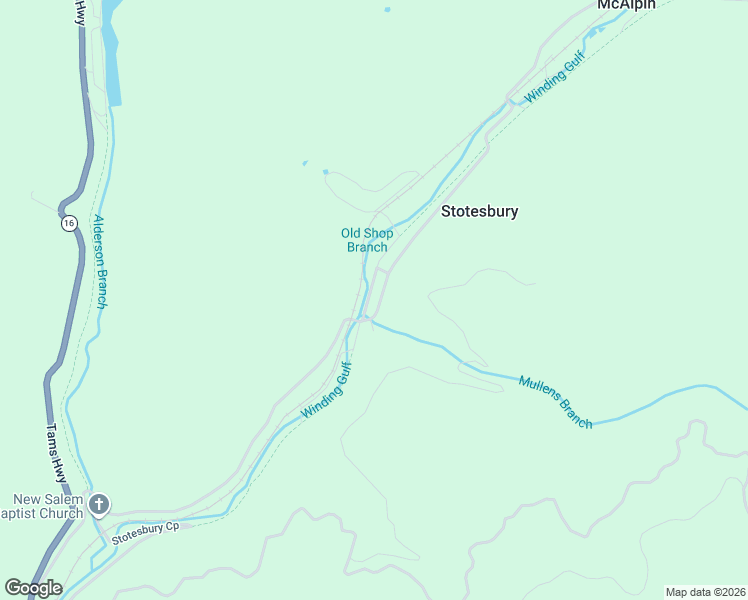 map of restaurants, bars, coffee shops, grocery stores, and more near 1797 McAlpin Road in Rhodell