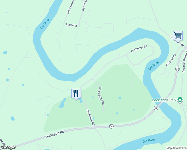 map of restaurants, bars, coffee shops, grocery stores, and more near 113 Old Bridge Road in Danville