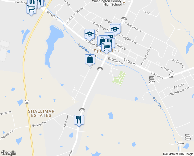 map of restaurants, bars, coffee shops, grocery stores, and more near 129 Lebanon Hill Road in Springfield