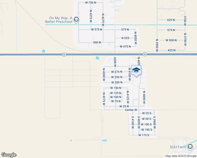 map of restaurants, bars, coffee shops, grocery stores, and more near 201 North 4300 West in Cedar City
