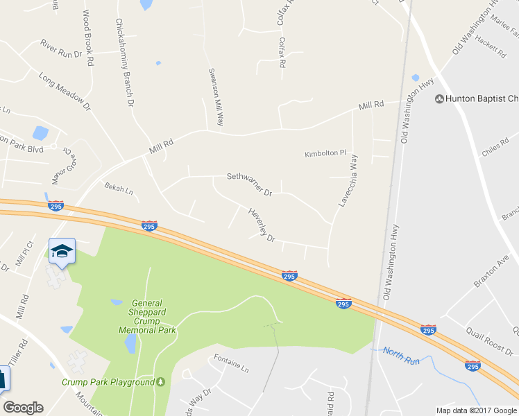 map of restaurants, bars, coffee shops, grocery stores, and more near 3744 Heverley Drive in Glen Allen