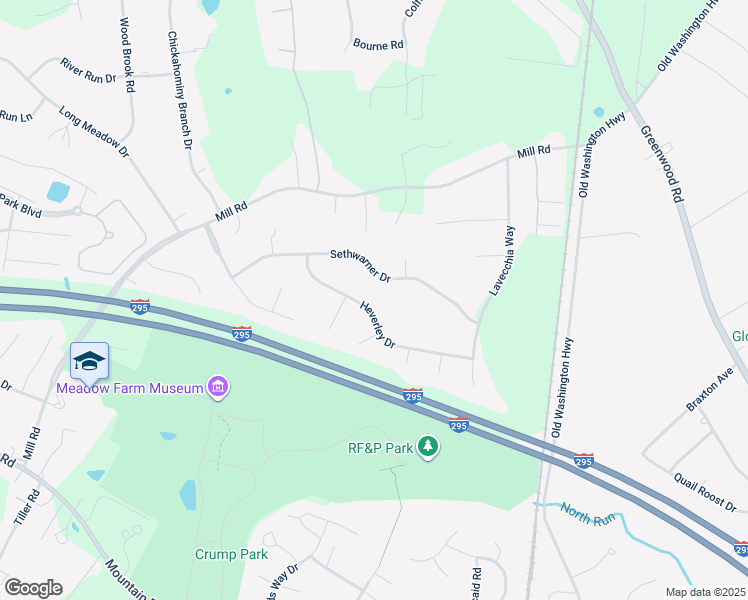 map of restaurants, bars, coffee shops, grocery stores, and more near 3744 Heverley Drive in Glen Allen