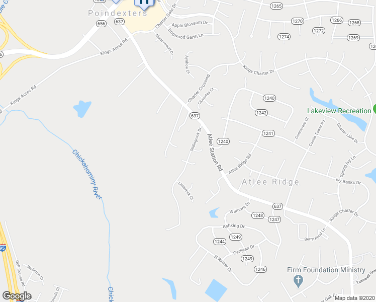 map of restaurants, bars, coffee shops, grocery stores, and more near 10357 Slidingrock Drive in Mechanicsville