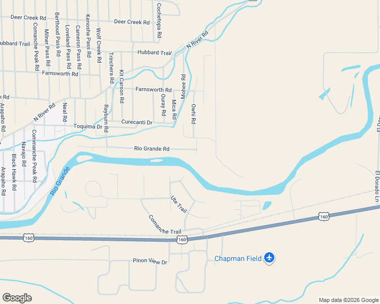 map of restaurants, bars, coffee shops, grocery stores, and more near 566 Rio Grande Road in South Fork