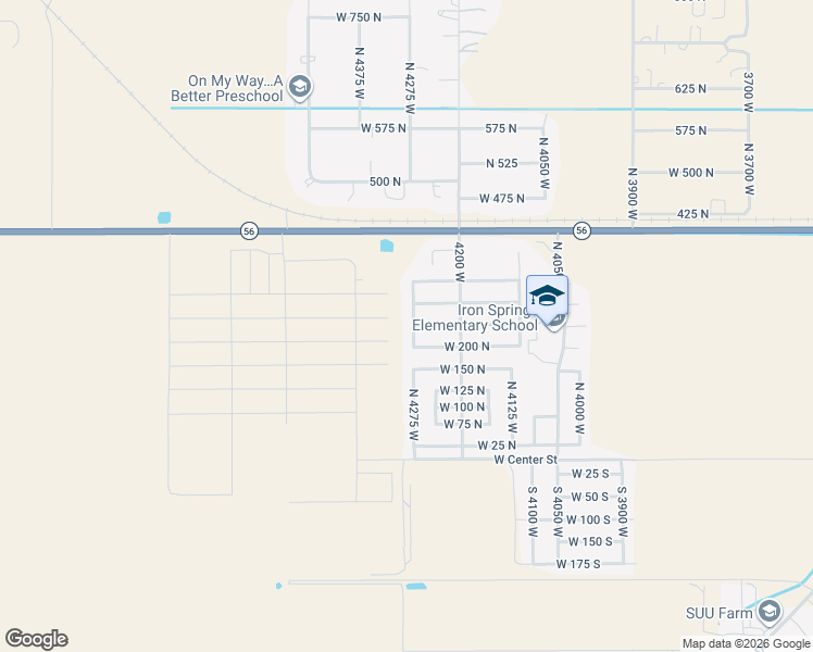 map of restaurants, bars, coffee shops, grocery stores, and more near 251 North 4300 West in Cedar City