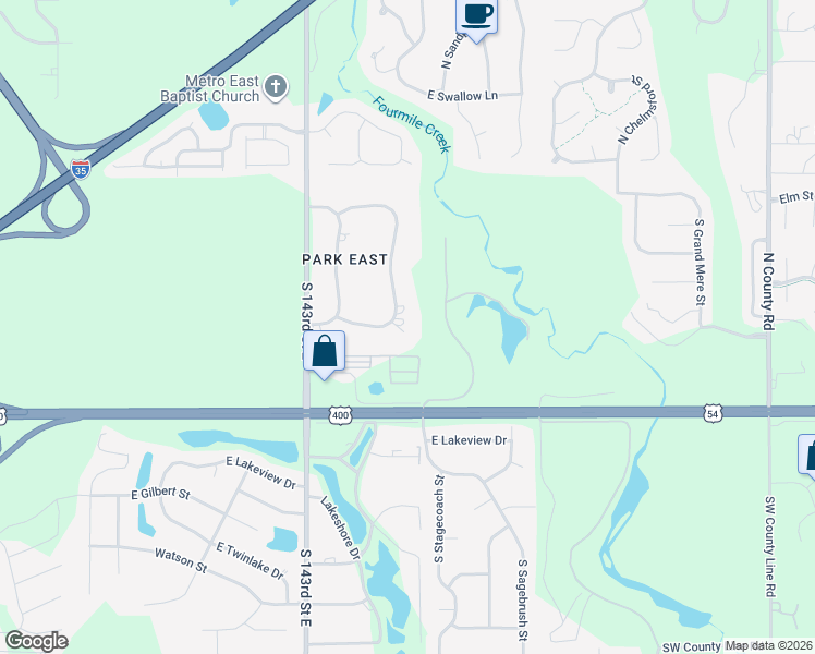 map of restaurants, bars, coffee shops, grocery stores, and more near 340 S Hillsdale Dr in Wichita