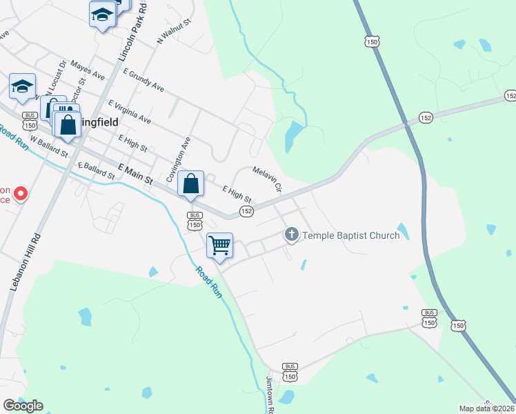 map of restaurants, bars, coffee shops, grocery stores, and more near 198 Mackville Road in Springfield