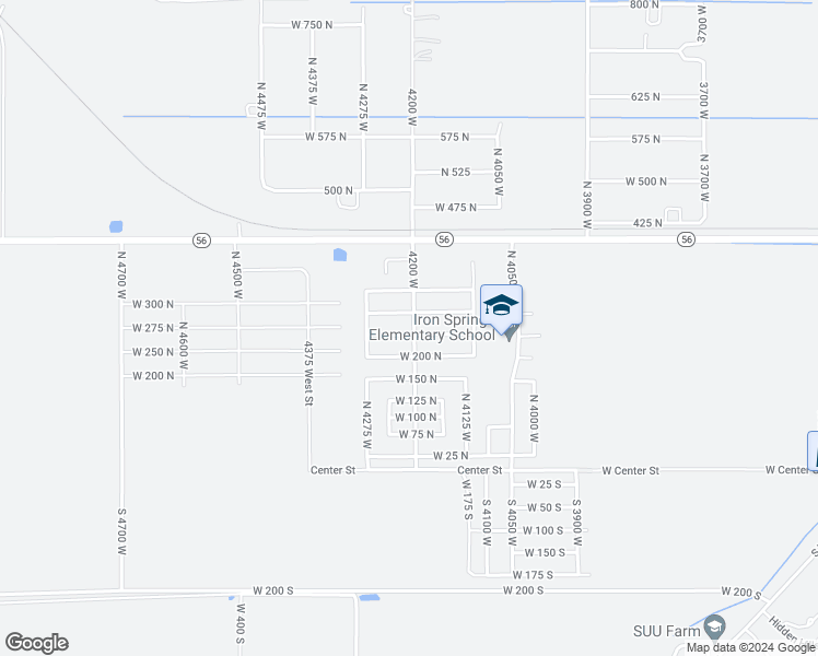 map of restaurants, bars, coffee shops, grocery stores, and more near 4212 250 North Street in Cedar City