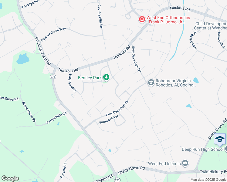 map of restaurants, bars, coffee shops, grocery stores, and more near 12032 Stonewick Place in Glen Allen