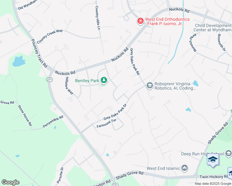 map of restaurants, bars, coffee shops, grocery stores, and more near 12029 Stonewick Place in Glen Allen