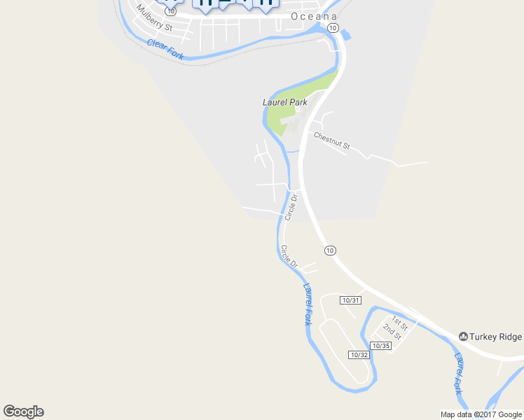 map of restaurants, bars, coffee shops, grocery stores, and more near Denny Street in Oceana