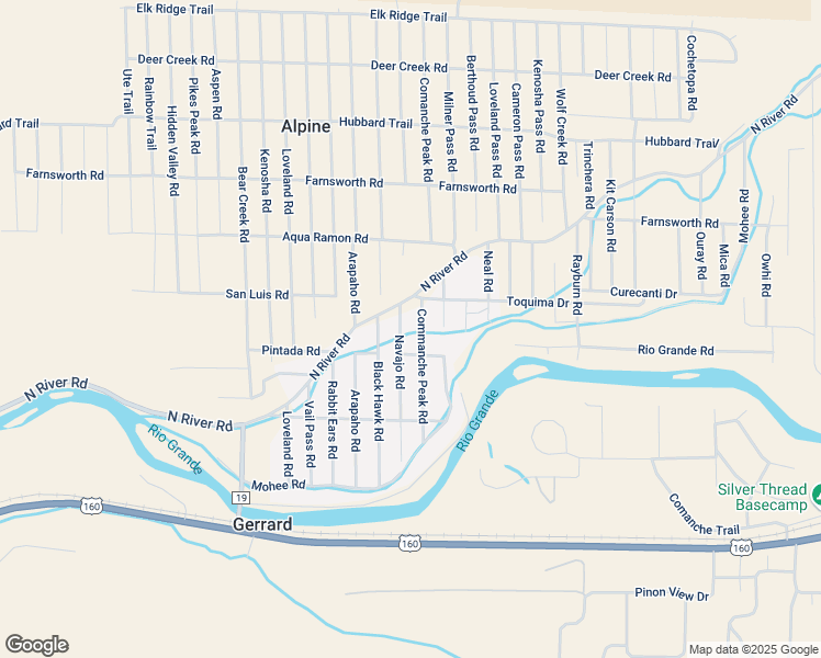 map of restaurants, bars, coffee shops, grocery stores, and more near 313 Navajo Road in South Fork