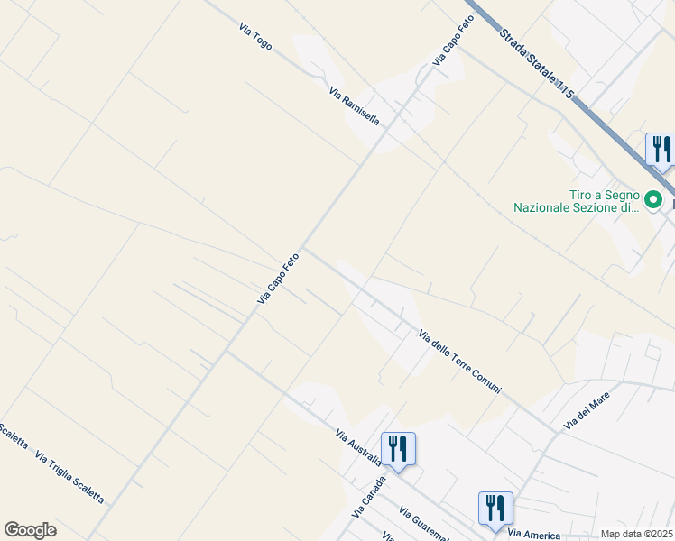 map of restaurants, bars, coffee shops, grocery stores, and more near 98 Contrada Carmine in Libero consorzio comunale di Trapani