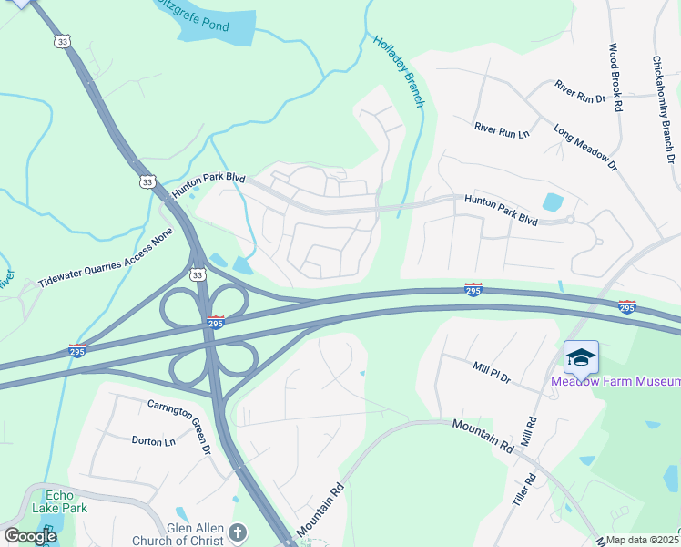 map of restaurants, bars, coffee shops, grocery stores, and more near 2810 Murano Way in Glen Allen