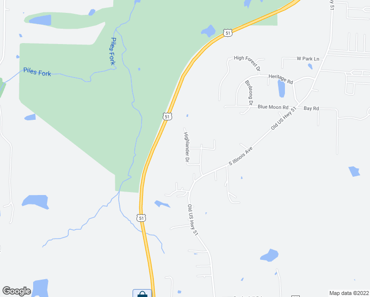 map of restaurants, bars, coffee shops, grocery stores, and more near 133 Highlander Dr in Carbondale