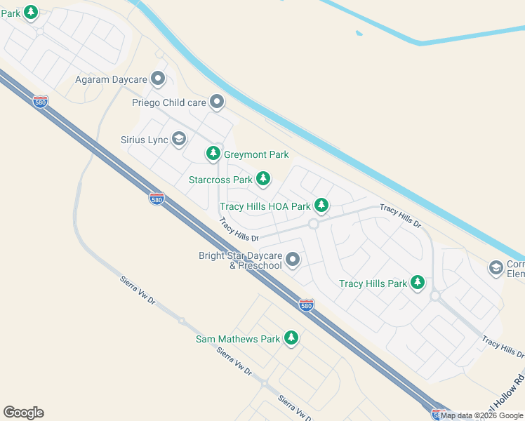 map of restaurants, bars, coffee shops, grocery stores, and more near 2841 Reyva Dhillon Lane in Tracy