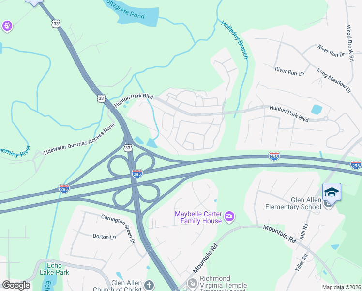 map of restaurants, bars, coffee shops, grocery stores, and more near 320 Siena Lane in Glen Allen