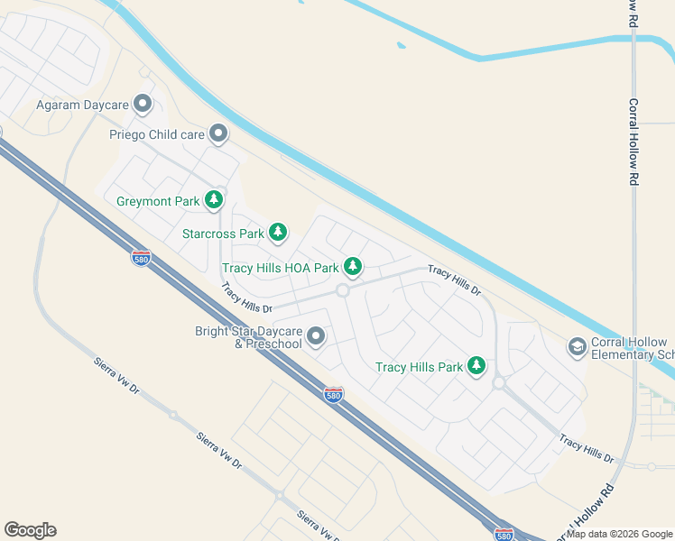 map of restaurants, bars, coffee shops, grocery stores, and more near 6716 Kiln Place in Tracy