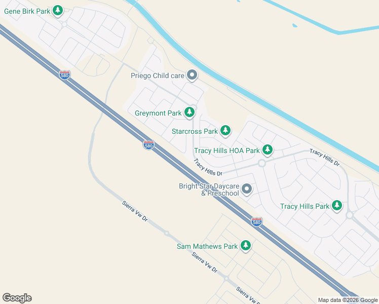 map of restaurants, bars, coffee shops, grocery stores, and more near 3098 Tostalinda Drive in Tracy