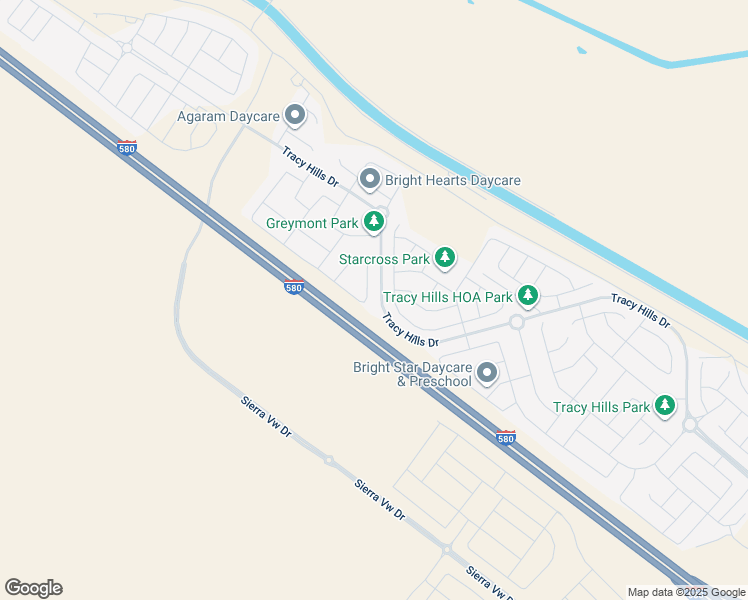 map of restaurants, bars, coffee shops, grocery stores, and more near 3096 Leeds Lane in Tracy