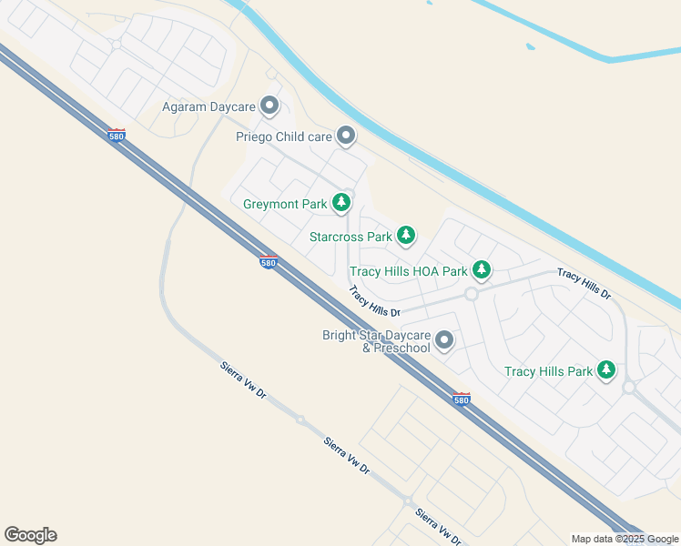 map of restaurants, bars, coffee shops, grocery stores, and more near 3096 Leeds Lane in Tracy