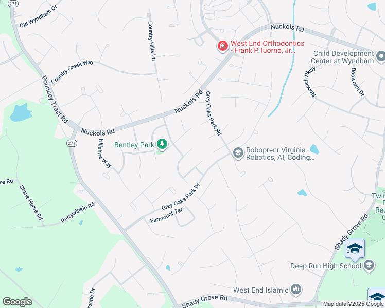 map of restaurants, bars, coffee shops, grocery stores, and more near 12009 Stonewick Place in Glen Allen