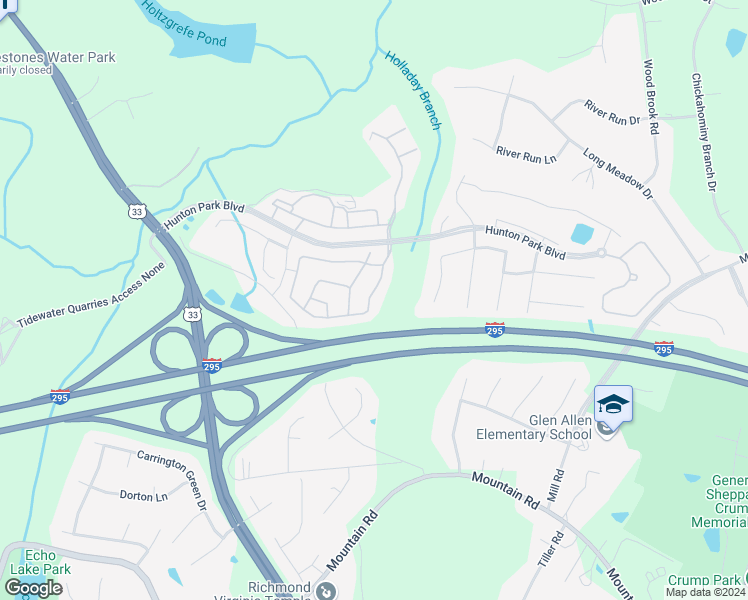 map of restaurants, bars, coffee shops, grocery stores, and more near 130 Siena Lane in Glen Allen