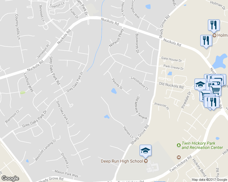 map of restaurants, bars, coffee shops, grocery stores, and more near 11506 Peavey Street in Glen Allen