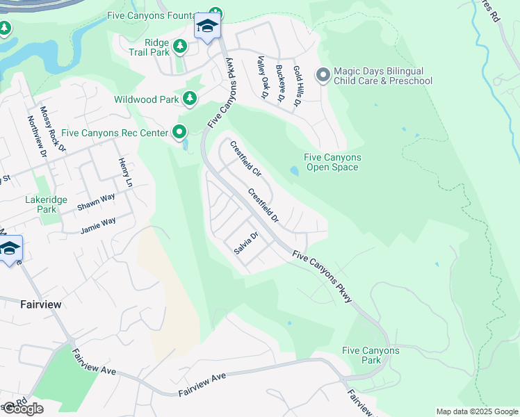 map of restaurants, bars, coffee shops, grocery stores, and more near 25609 Crestfield Drive in Castro Valley