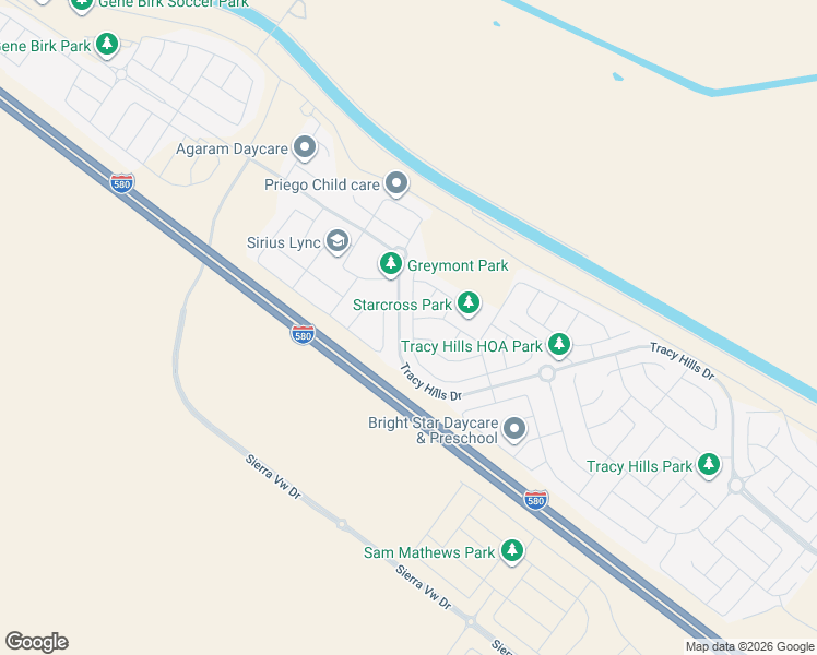 map of restaurants, bars, coffee shops, grocery stores, and more near 2964 Odessa Court in Tracy
