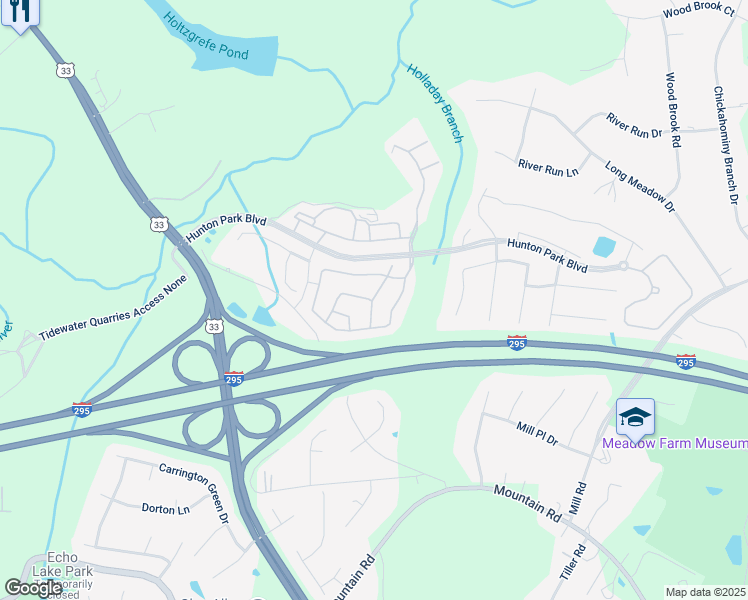 map of restaurants, bars, coffee shops, grocery stores, and more near 2914 Murano Way in Glen Allen