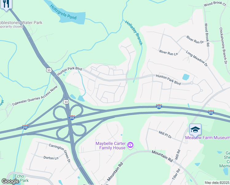 map of restaurants, bars, coffee shops, grocery stores, and more near 2914 Murano Way in Glen Allen